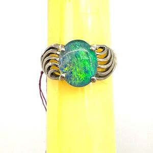 Sterling Silver Black Opal Ring